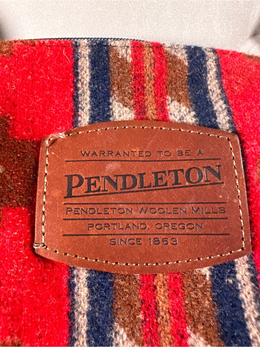 Pendleton Red Tan And Blue Wool Southwestern Aztec Retro Crossbody Bag USA Made - Picture 2 of 15